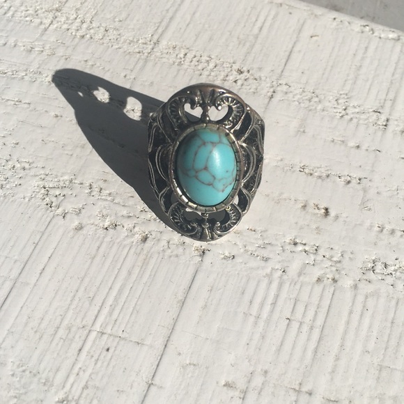 Jewelry - Turquoise and Silver Boho Ring
